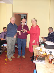 Frank and Helen Parker receiving the Clubman of the Year cup.