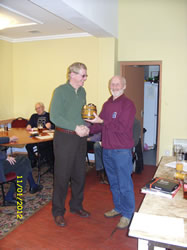 Pete Brown receiving the Rider of the Year award.
