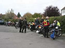 Bikes & riders at the finish