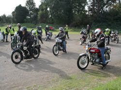 Bikes ready to leave the start,