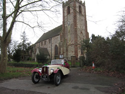 The BSA outside Long Itchington Church.