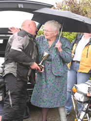 Dave Sketchley receives his award from Mrs Rotheram