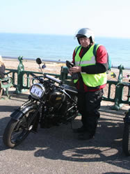 Dennis Buxcey arrives on the seafront