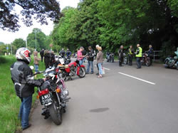 Bikes and riders gathered at the Start