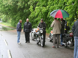 Bikes and riders at the start