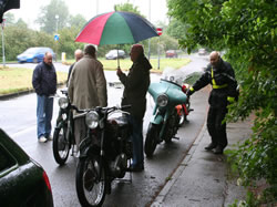 Bikes and ridrs at the start