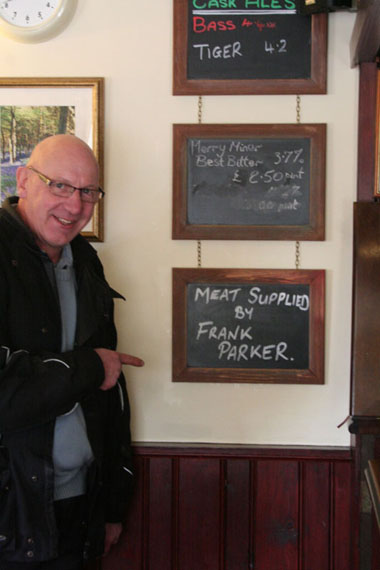 Simon Duffield making out our treasurer supplied the meat